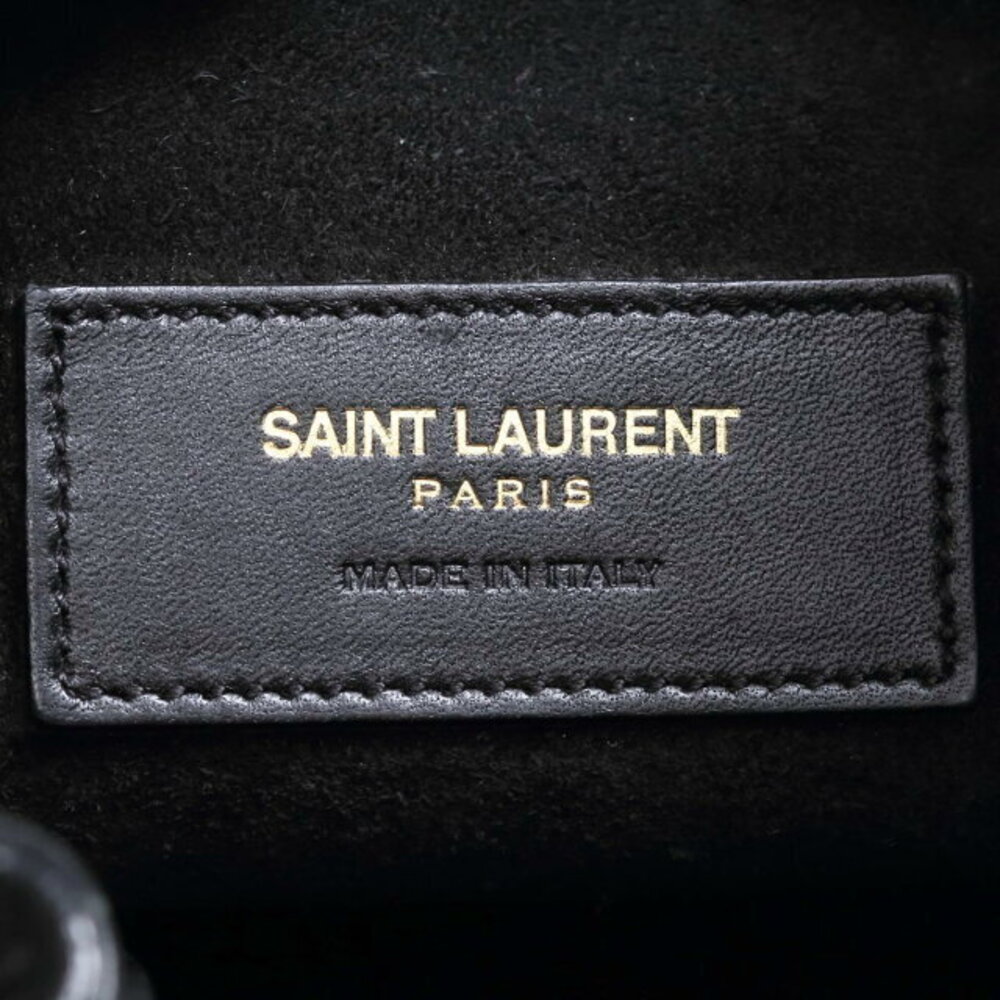 Saint Laurent Black Leather Emmanuel Bag Shoulder Drawstring - Picture 10 of 10